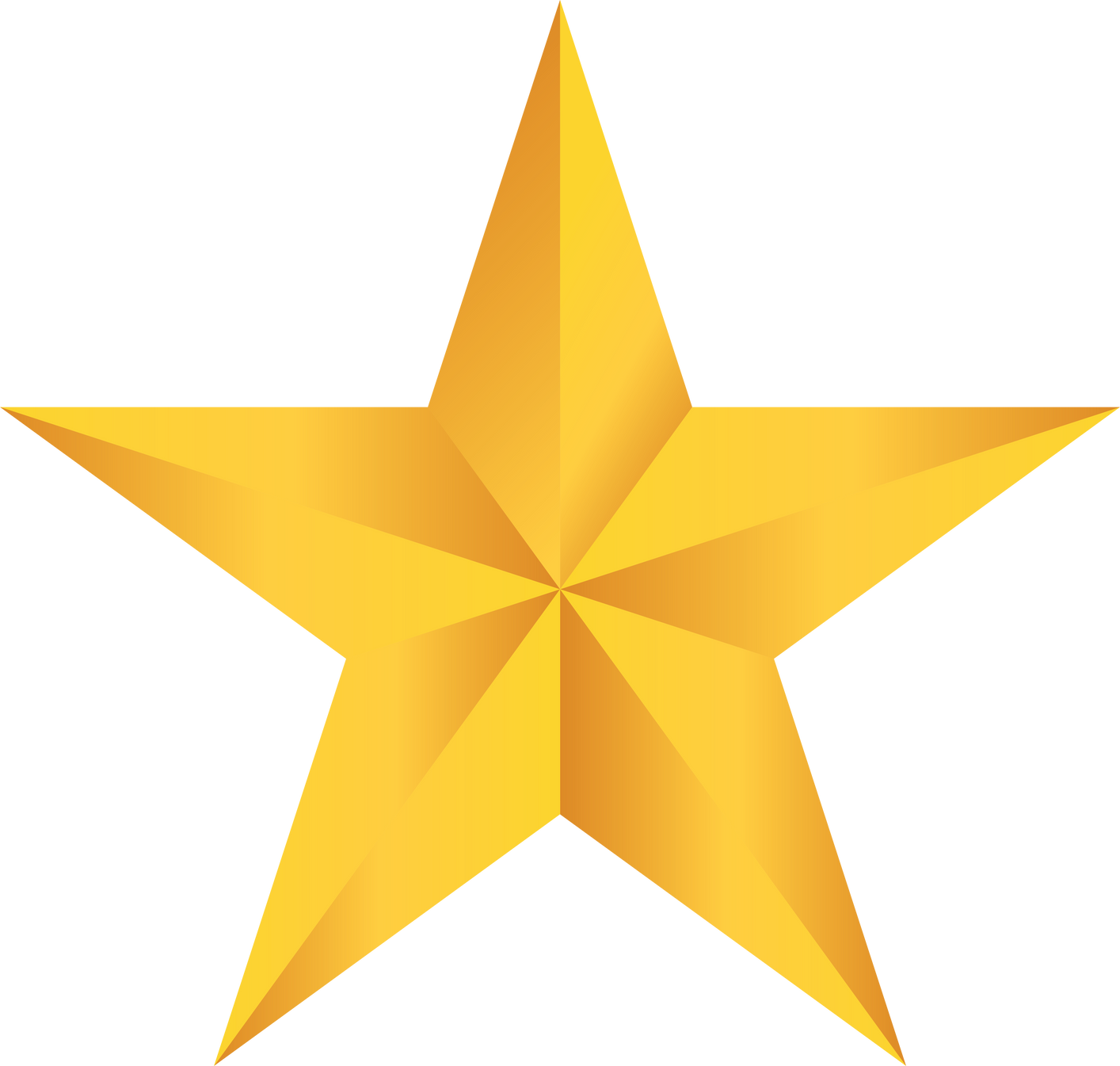 golden five pointed star
