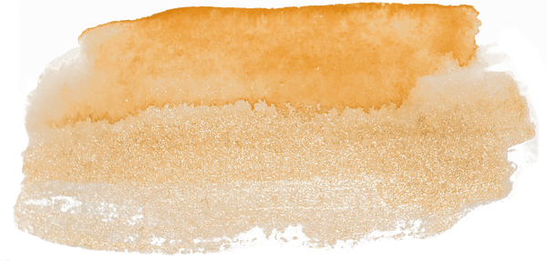 Abstract watercolor shape in gold orange color - cutout